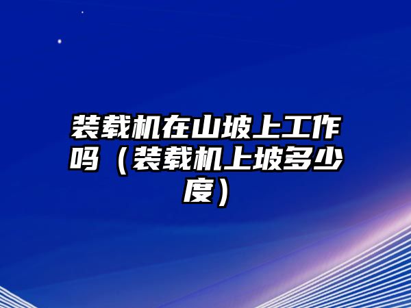 裝載機在山坡上工作嗎（裝載機上坡多少度）