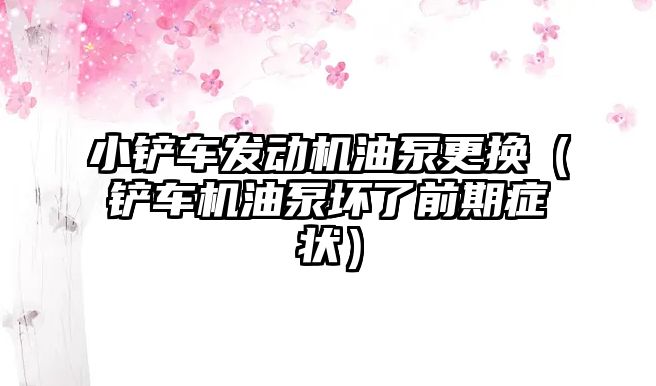 小鏟車發(fā)動機油泵更換（鏟車機油泵壞了前期癥狀）