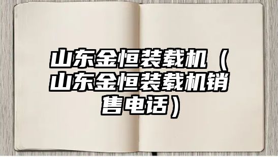 山東金恒裝載機（山東金恒裝載機銷售電話）