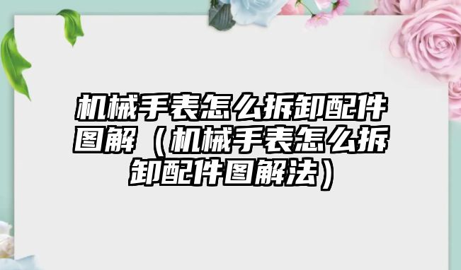 機械手表怎么拆卸配件圖解（機械手表怎么拆卸配件圖解法）