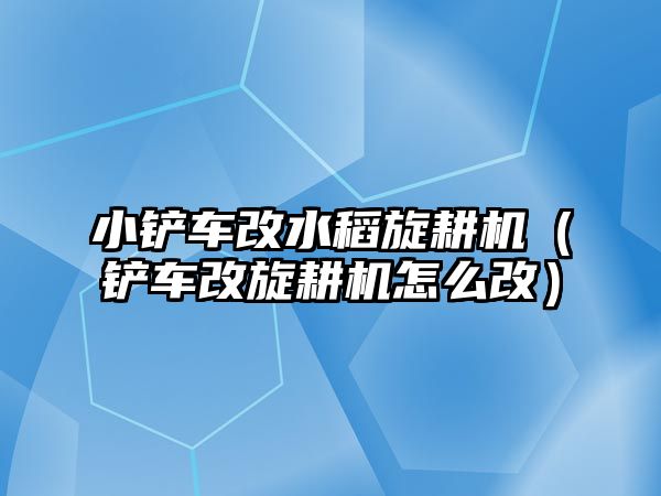 小鏟車改水稻旋耕機(jī)（鏟車改旋耕機(jī)怎么改）