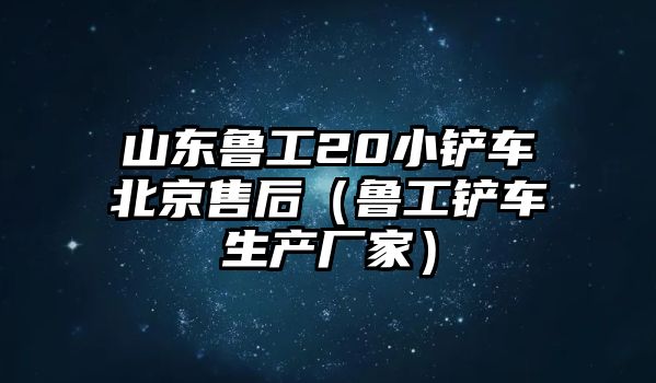 山東魯工20小鏟車北京售后（魯工鏟車生產廠家）