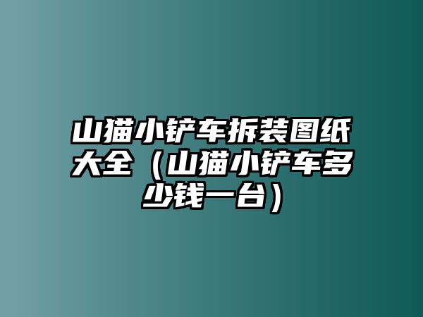 山貓小鏟車拆裝圖紙大全（山貓小鏟車多少錢一臺）