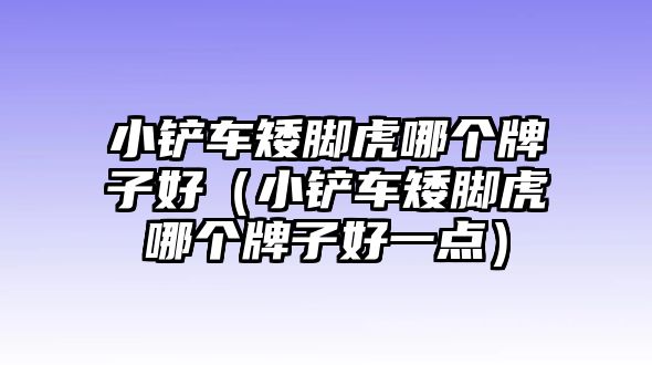 小鏟車矮腳虎哪個牌子好（小鏟車矮腳虎哪個牌子好一點）