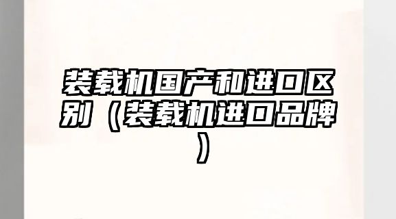 裝載機(jī)國產(chǎn)和進(jìn)口區(qū)別（裝載機(jī)進(jìn)口品牌）