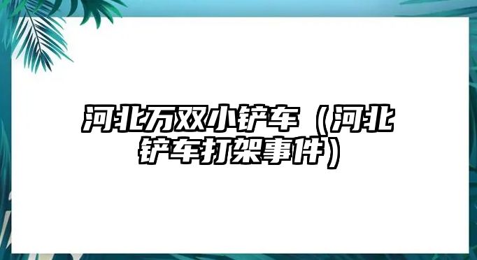 河北萬雙小鏟車（河北鏟車打架事件）