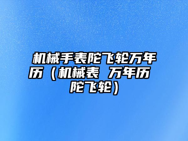 機械手表陀飛輪萬年歷（機械表 萬年歷 陀飛輪）