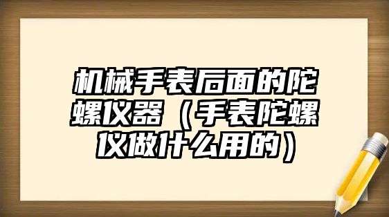 機(jī)械手表后面的陀螺儀器（手表陀螺儀做什么用的）