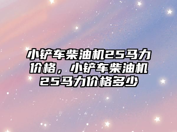 小鏟車柴油機25馬力價格，小鏟車柴油機25馬力價格多少