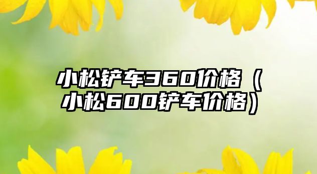 小松鏟車360價格（小松600鏟車價格）