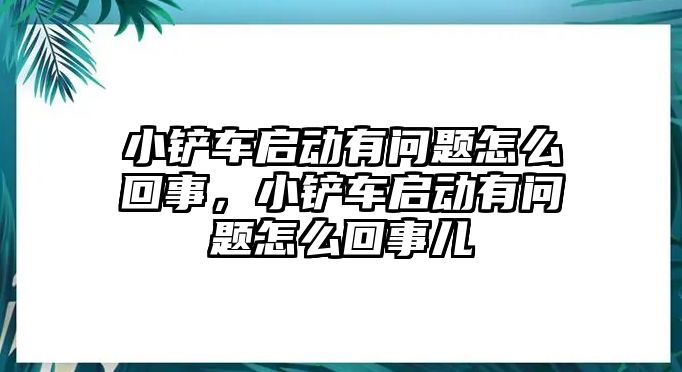 小鏟車啟動有問題怎么回事，小鏟車啟動有問題怎么回事兒