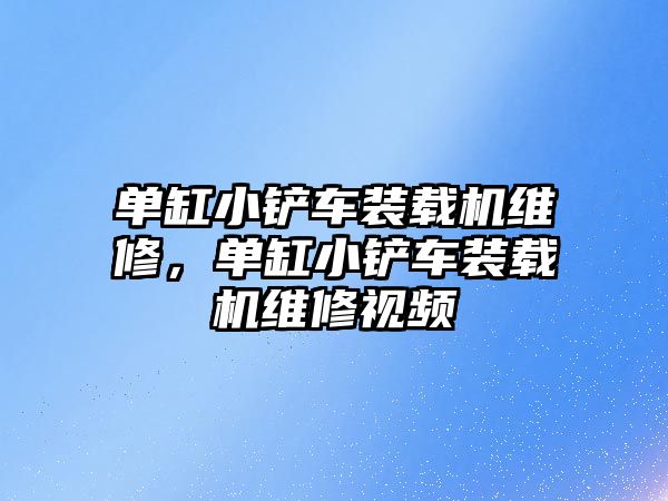 單缸小鏟車裝載機維修，單缸小鏟車裝載機維修視頻