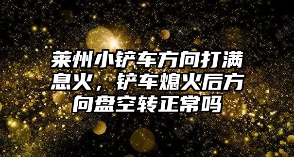 萊州小鏟車方向打滿息火，鏟車熄火后方向盤空轉(zhuǎn)正常嗎