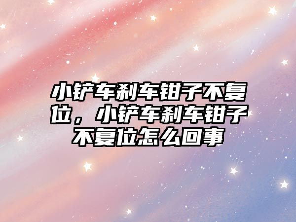 小鏟車剎車鉗子不復(fù)位，小鏟車剎車鉗子不復(fù)位怎么回事