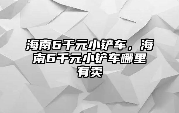 海南6千元小鏟車，海南6千元小鏟車哪里有賣