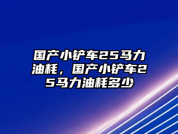 國產小鏟車25馬力油耗，國產小鏟車25馬力油耗多少