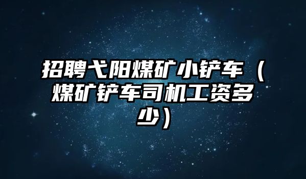 招聘弋陽煤礦小鏟車（煤礦鏟車司機工資多少）