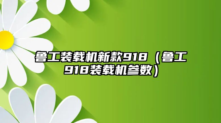 魯工裝載機新款918（魯工918裝載機參數）