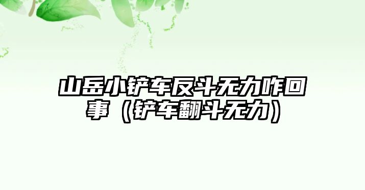 山岳小鏟車反斗無力咋回事（鏟車翻斗無力）