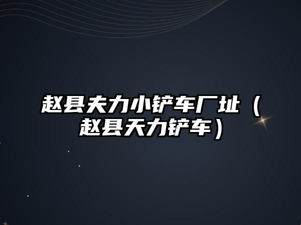 趙縣夫力小鏟車廠址（趙縣天力鏟車）