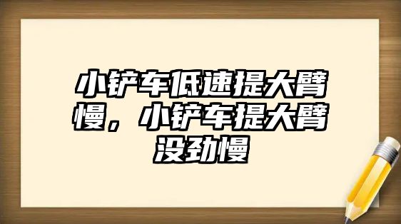 小鏟車低速提大臂慢，小鏟車提大臂沒勁慢