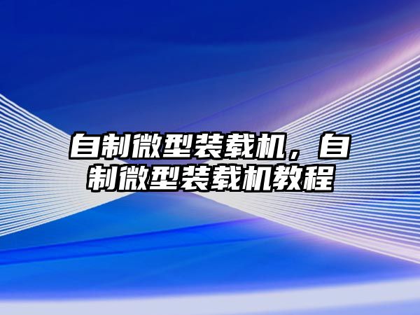 自制微型裝載機(jī)，自制微型裝載機(jī)教程