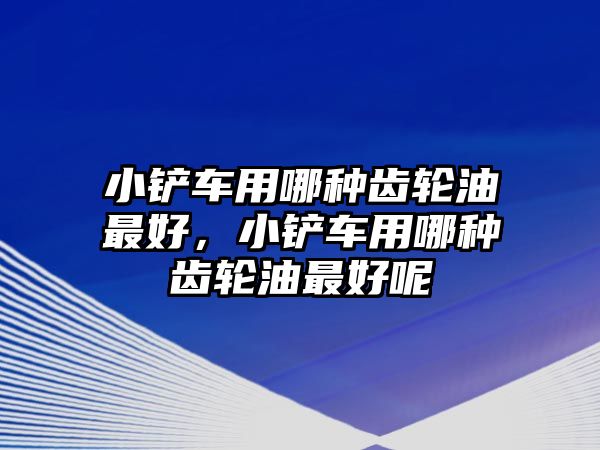 小鏟車用哪種齒輪油最好，小鏟車用哪種齒輪油最好呢