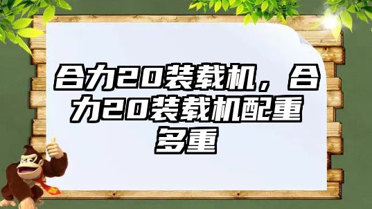 合力20裝載機，合力20裝載機配重多重