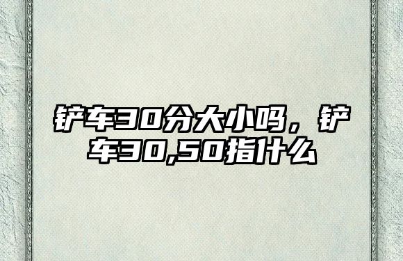 鏟車30分大小嗎，鏟車30,50指什么