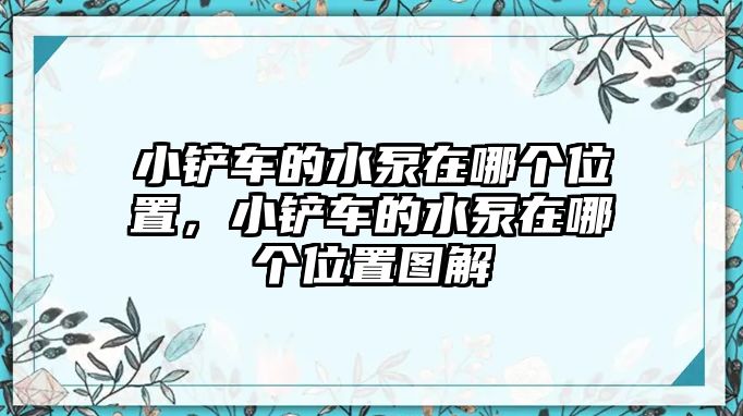 小鏟車的水泵在哪個位置，小鏟車的水泵在哪個位置圖解