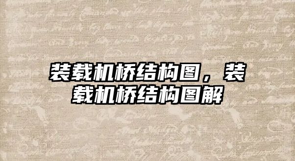 裝載機橋結構圖，裝載機橋結構圖解