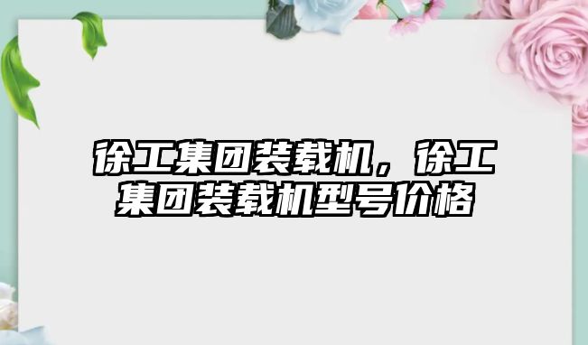 徐工集團裝載機，徐工集團裝載機型號價格