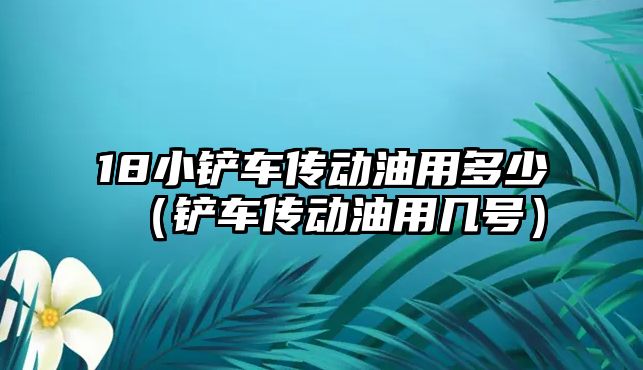 18小鏟車傳動油用多少（鏟車傳動油用幾號）