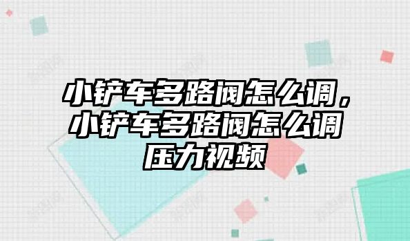 小鏟車多路閥怎么調，小鏟車多路閥怎么調壓力視頻