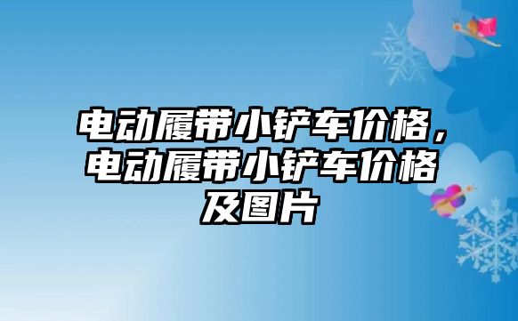 電動履帶小鏟車價格，電動履帶小鏟車價格及圖片