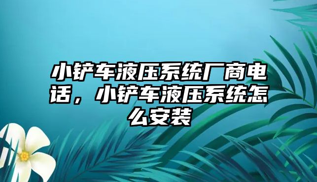 小鏟車液壓系統(tǒng)廠商電話，小鏟車液壓系統(tǒng)怎么安裝