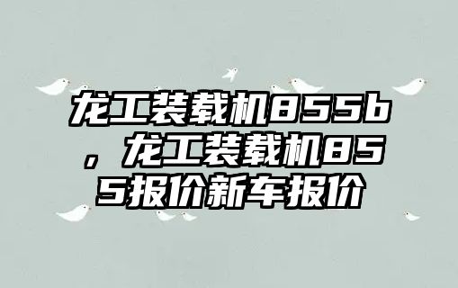 龍工裝載機(jī)855b，龍工裝載機(jī)855報(bào)價(jià)新車報(bào)價(jià)