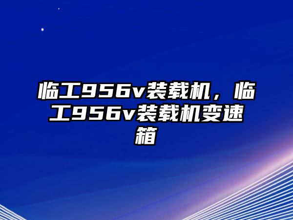 臨工956v裝載機，臨工956v裝載機變速箱