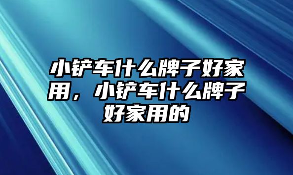 小鏟車什么牌子好家用，小鏟車什么牌子好家用的