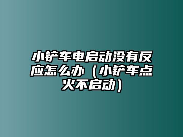 小鏟車電啟動沒有反應怎么辦（小鏟車點火不啟動）