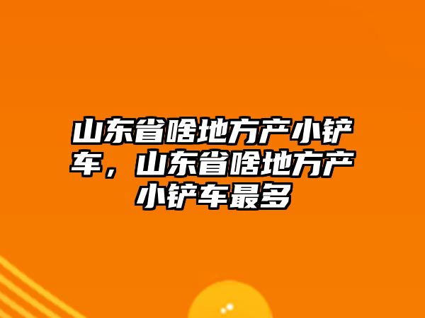 山東省啥地方產小鏟車，山東省啥地方產小鏟車最多