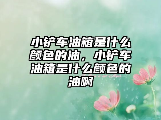 小鏟車油箱是什么顏色的油，小鏟車油箱是什么顏色的油啊