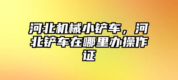 河北機械小鏟車，河北鏟車在哪里辦操作證