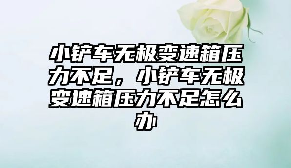 小鏟車無極變速箱壓力不足，小鏟車無極變速箱壓力不足怎么辦