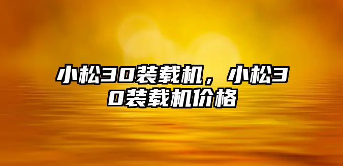 小松30裝載機，小松30裝載機價格