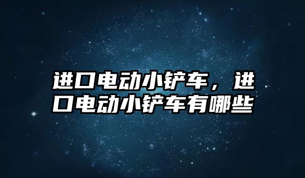 進口電動小鏟車，進口電動小鏟車有哪些