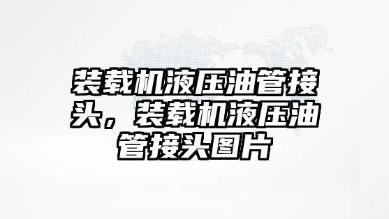 裝載機液壓油管接頭，裝載機液壓油管接頭圖片