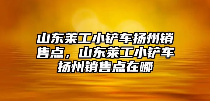 山東萊工小鏟車揚州銷售點，山東萊工小鏟車揚州銷售點在哪