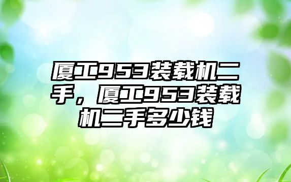 廈工953裝載機二手，廈工953裝載機二手多少錢