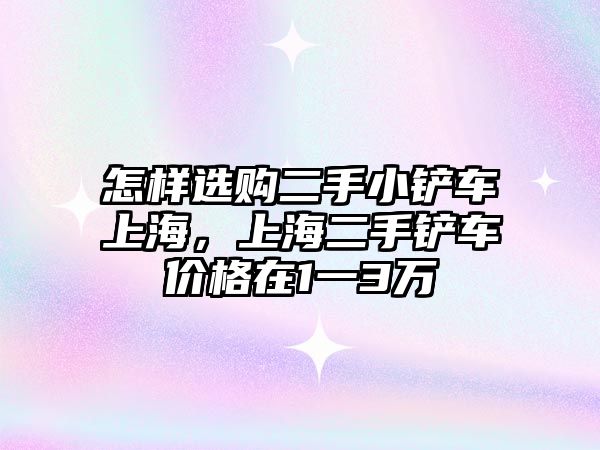 怎樣選購二手小鏟車上海，上海二手鏟車價格在1一3萬